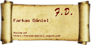 Farkas Dániel névjegykártya